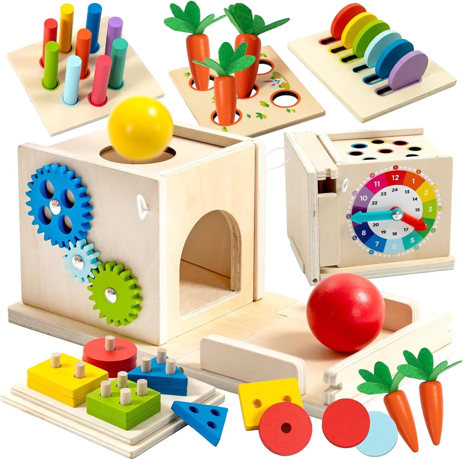 Nene Toys Cube Montessori 7 en 1 en bois, dès 1 an
