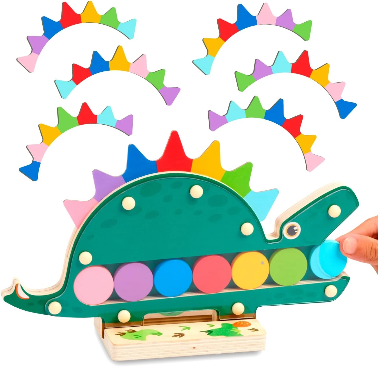 Nene Toys Dino Affamé, tri des couleurs en bois