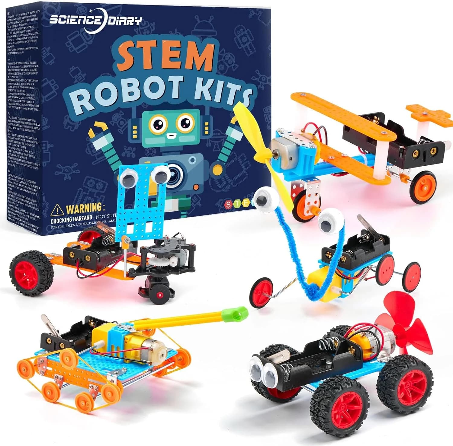 Science Diary kit de 5 robots à construire 6-7 ans