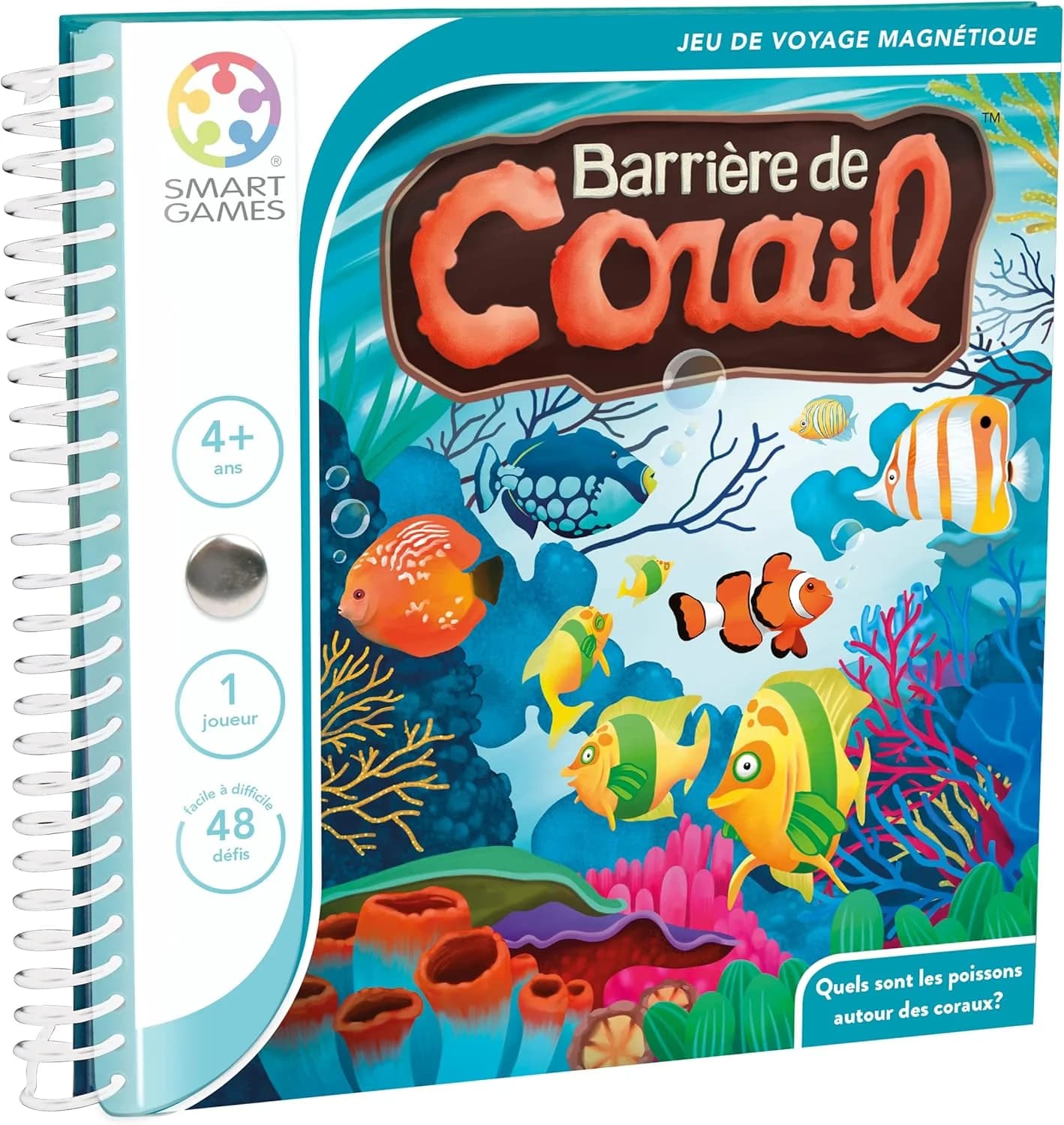SmartGames Barrière de corail – jeu de voyage magnétique (48 défis)