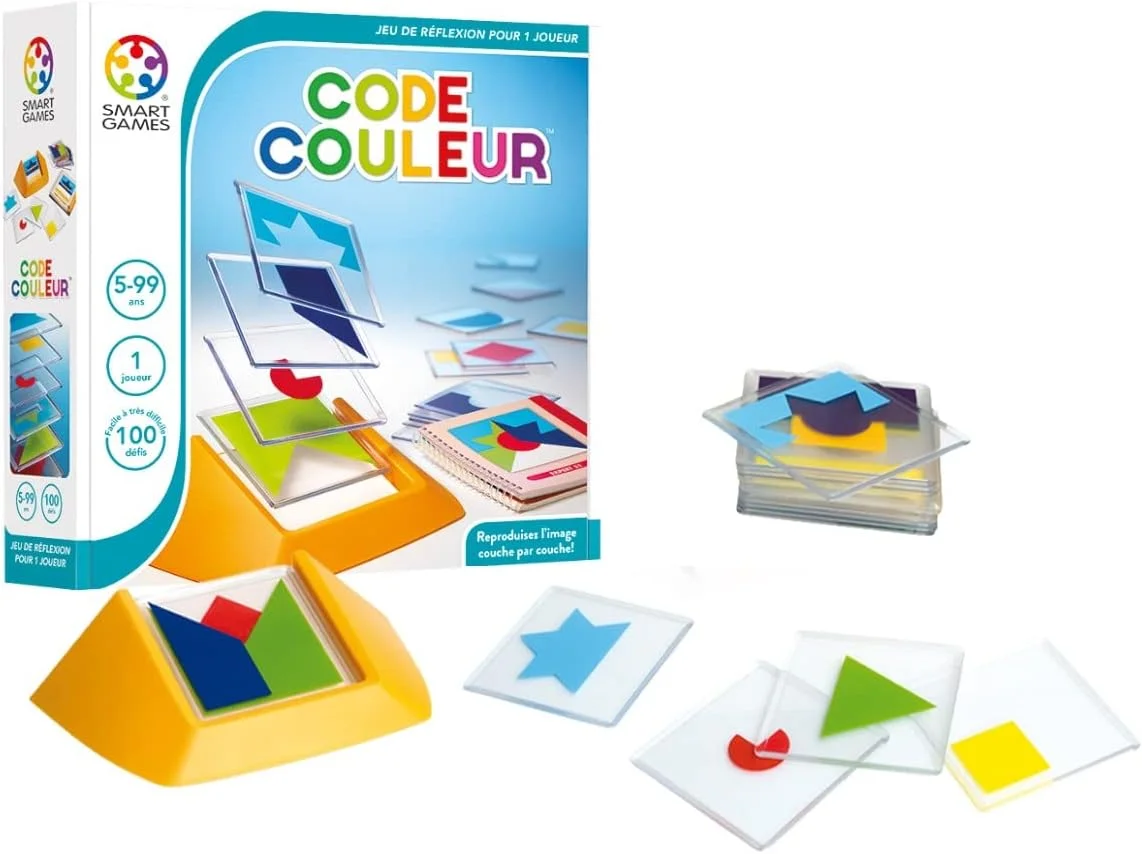SmartGames Code Couleur – puzzle de superposition (100 défis)