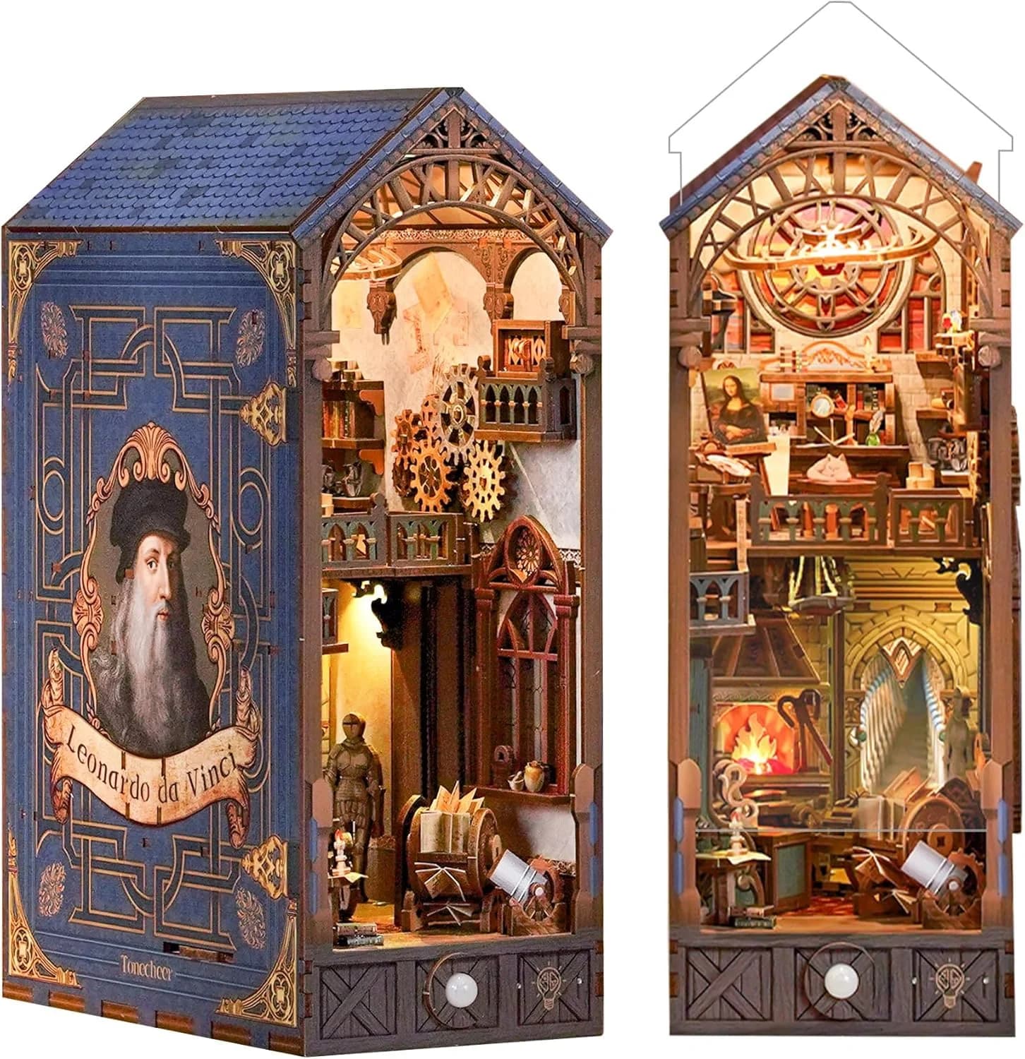 Tonecheer Book Nook Léonard de Vinci, puzzle 3D