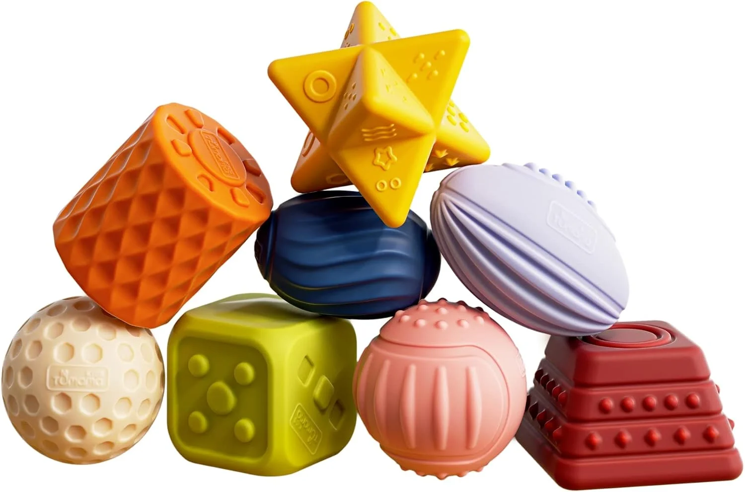 Tumama lot de 8 balles et blocs sensoriels