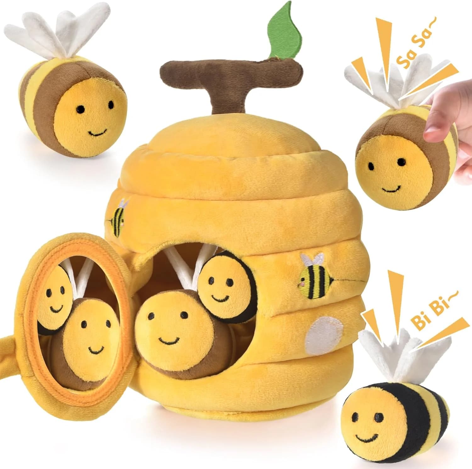 VORENUS ruche sensorielle, 5 abeilles en peluche