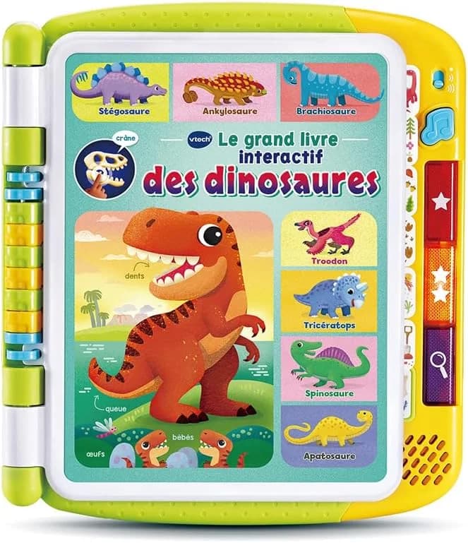 VTech Grand livre interactif des dinosaures (14 pages tactiles, 3 ans+)